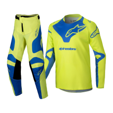 Alpinestars Kinder Crosskleding 2025 Racer Veil - Fluo Geel / Blauw