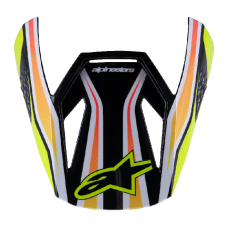 Alpinestars Kinder Helmklep Supertech S-M3 Wurx - Zwart / Fluo Geel / Blauw / Rood