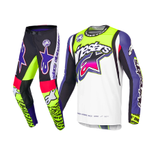 Alpinestars Crosskleding 2025 Supertech LE Dirt Studios - Wit / Paars / Geel Fluo