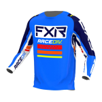 FXR Kinder Cross Shirt 2022 Clutch Pro - Cobalt Blauw / Wit / Navy