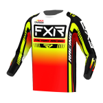 FXR Kinder Cross Shirt 2023 Clutch Pro - Zwart / Wit / HiVis