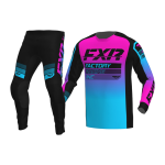 FXR Kinder Crosskleding 2023 Clutch Pro - Zwart / Sky / Roze