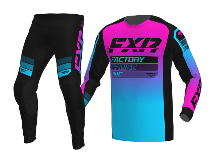 FXR Sale : FXR Youth Motocross Gear 2023 Clutch Pro - Black / Sky