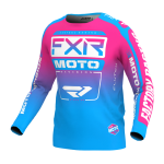 FXR Cross Shirt 2024 Clutch - Cyan / Roze