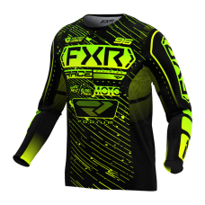 FXR Cross Shirt 2025 Podium - Zwart / HiVis / Lime