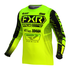 FXR Kinder Cross Shirt 2025 Podium - HiVis / Lime / Zwart