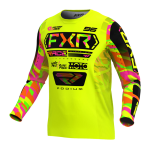 FXR Kinder Cross Shirt 2025 Podium - HiVis / Sherbet Camo