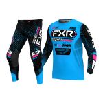 FXR Kinder Crosskleding 2025 Podium - Cyan / Zwart / Roze