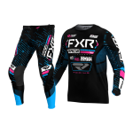 FXR Kinder Crosskleding 2025 Podium - Zwart / Cyan / Roze