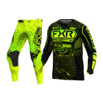 FXR Kinder Crosskleding 2025 Podium - Zwart / HiVis / Lime