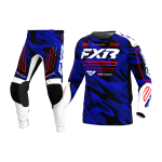 FXR Mini Crosskleding 2025 Clutch - Blauw Camo / Rood