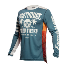 Fasthouse Cross Shirt 2021 Grindhouse Swell - Slate / Wit