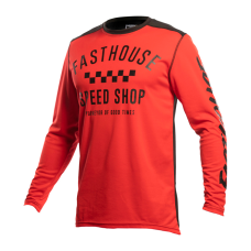 Fasthouse Kinder Cross Shirt 2021 Carbon - Rood / Zwart