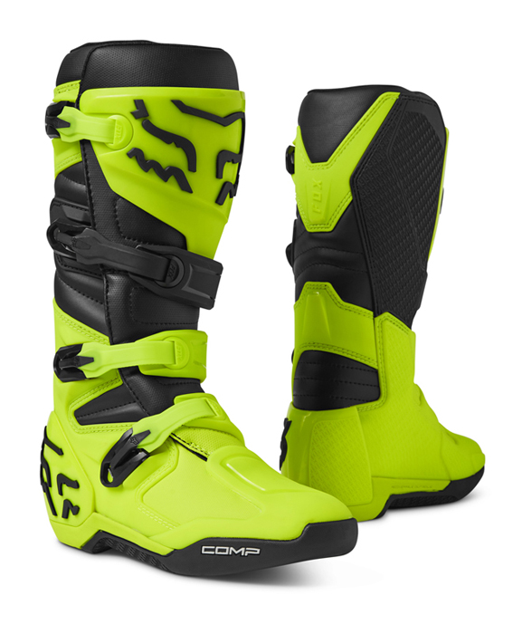 : Fox Motocross Boots Comp - Fluo Yellow