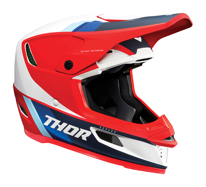 Reflex : Motocross Helmet Reflex Apex Red White / Blue