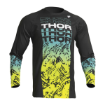 Thor Kinder Cross Shirt 2023 Sector Atlas - Zwart / Teal