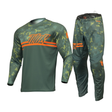 Thor Youth Motocross Gear 2025 Sector Digi - Forest Green / Camo