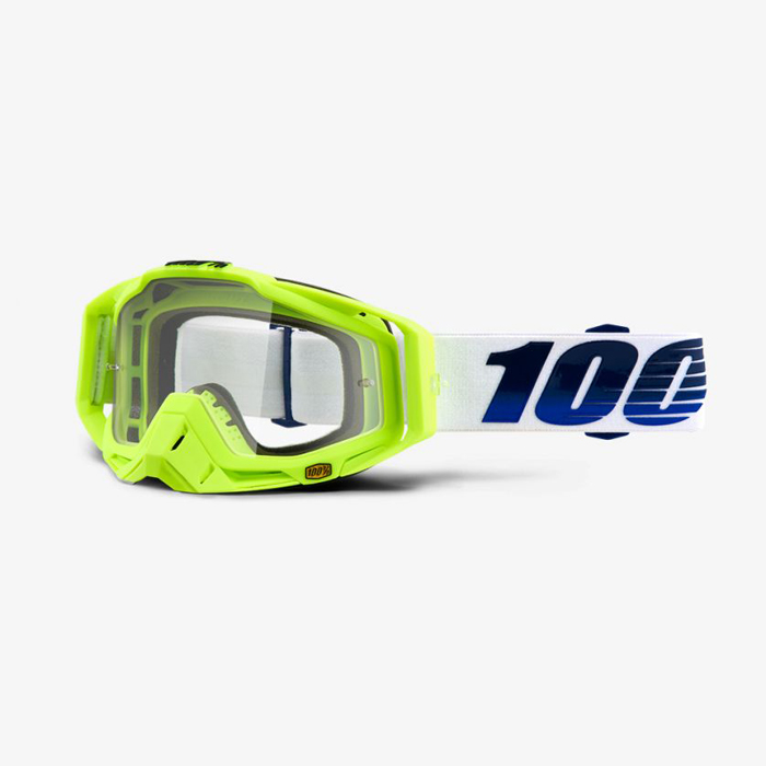 100% Crossbril Racecraft GP21 - Fluo Geel - Clear Lens
