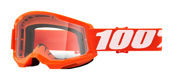 100% Crossbril Strata 2 - Orange - Clear Lens