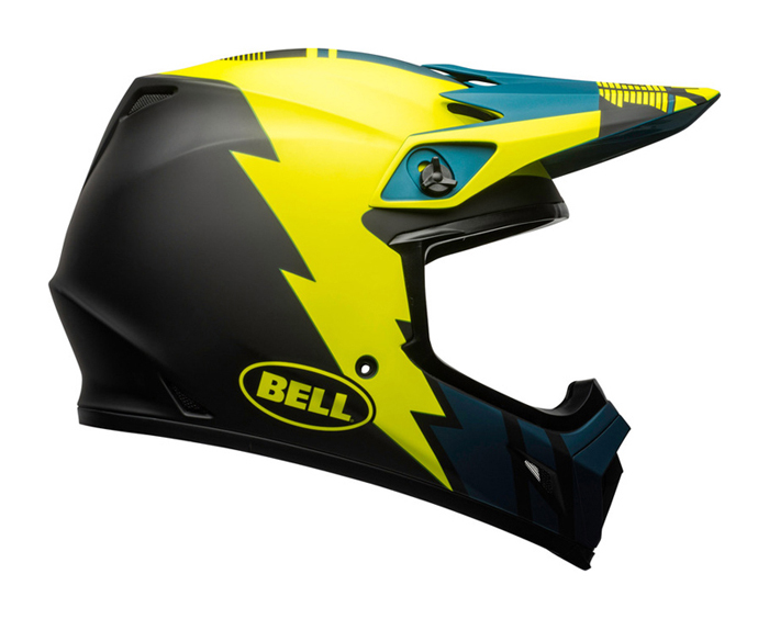 Bell Crosshelm MX-9 Strike - Mat Blauw / Geel