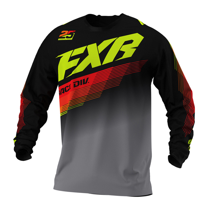 FXR Cross Shirt 2021 Clutch - Zwart / Grijs / Hi-Vis / Nuke Rood