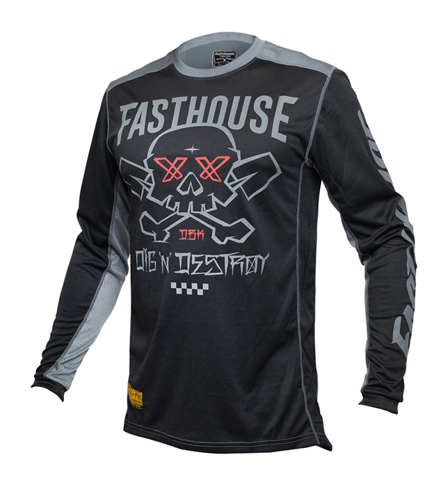 Fasthouse Cross Shirt 2021 Grindhouse Twitch - Zwart / Charcoal