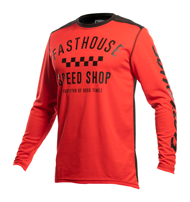 Fasthouse Kinder Cross Shirt 2021 Carbon - Rood / Zwart