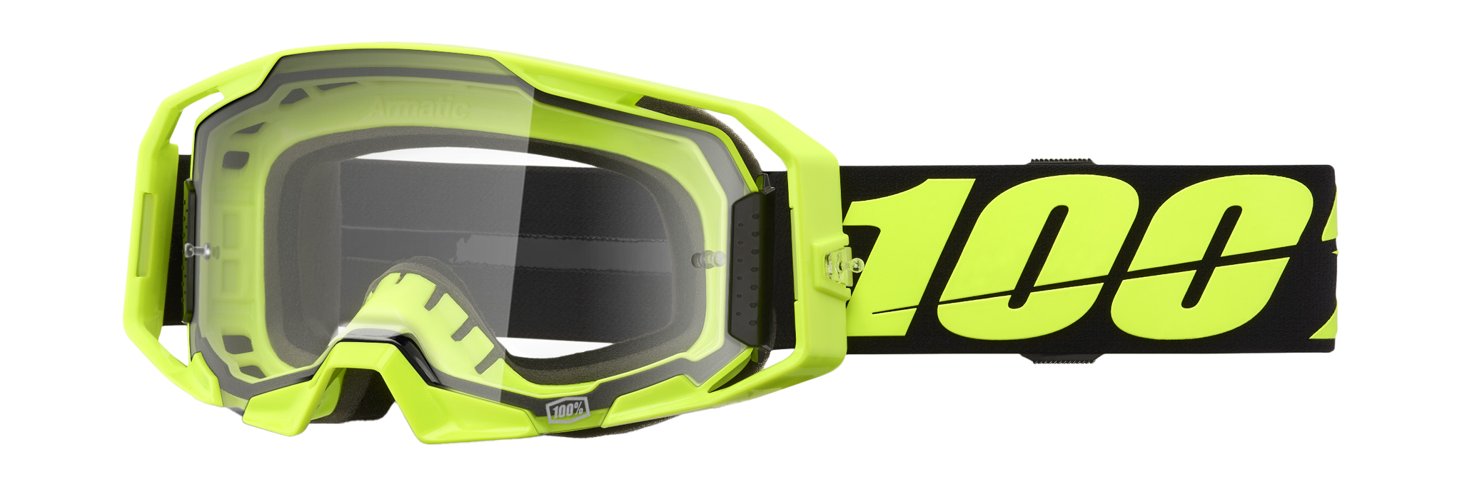 100% Crossbril ARmatic Neon Yellow - Clear Lens