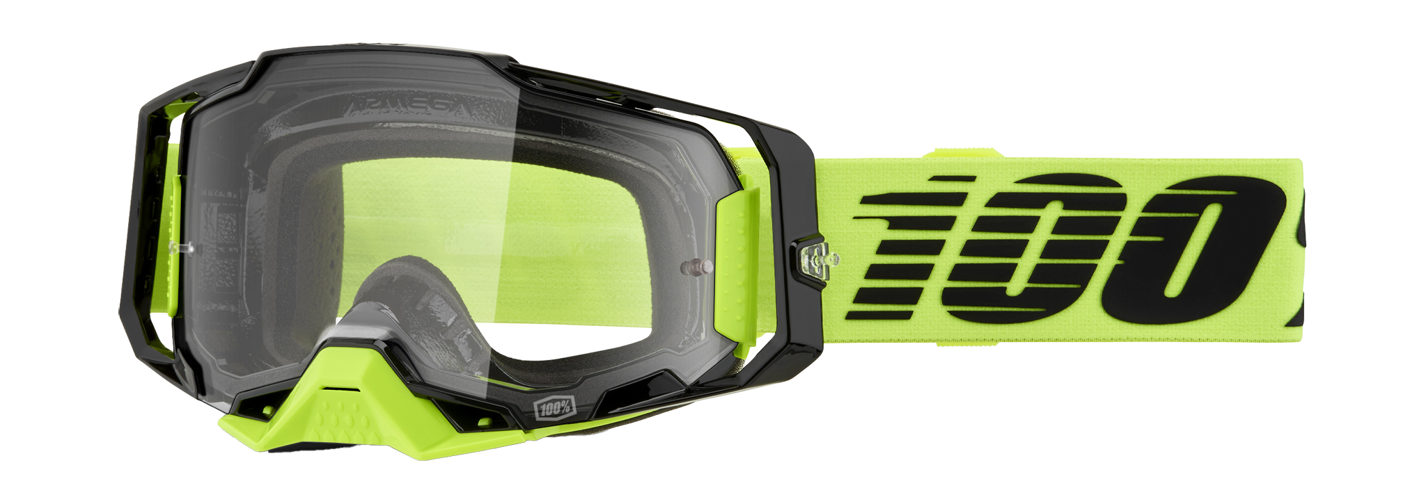 100% Crossbril Armega Neon Yellow - Clear Lens