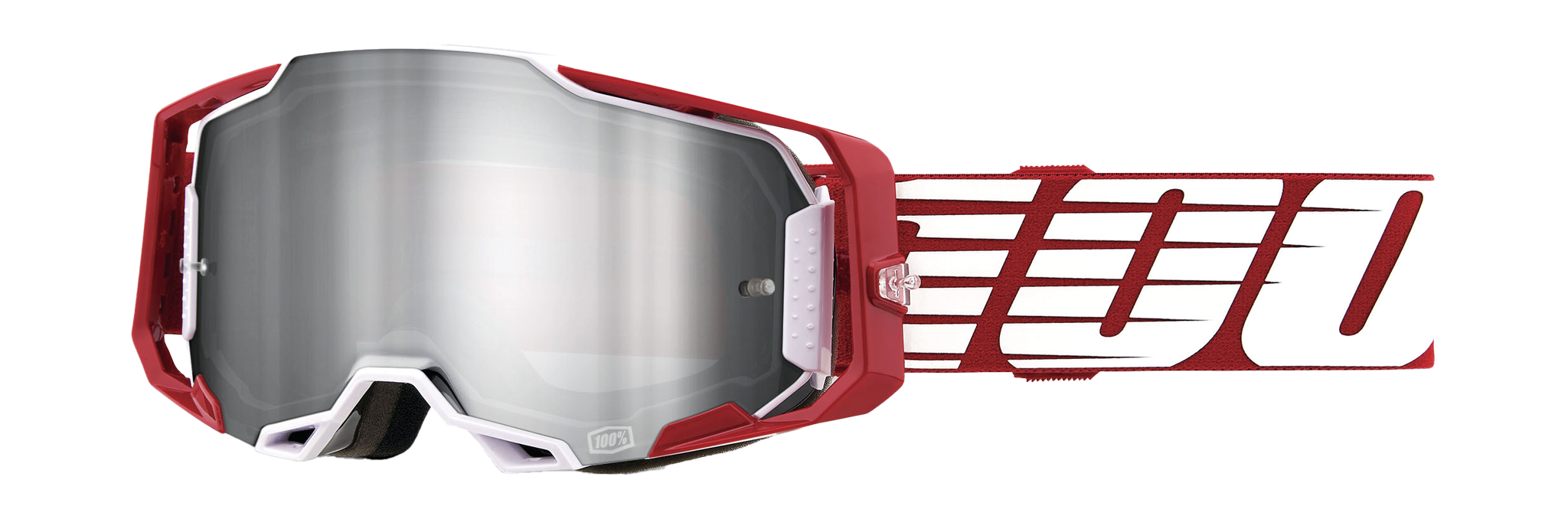 100% Crossbril Armega Oversized Deep Red - Spiegel Zilver Flash Lens