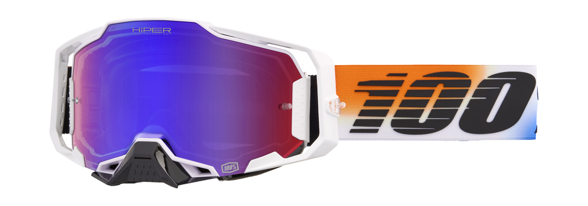 100% Crossbril Armega United - HiPER Spiegel Rood / Blauw Lens