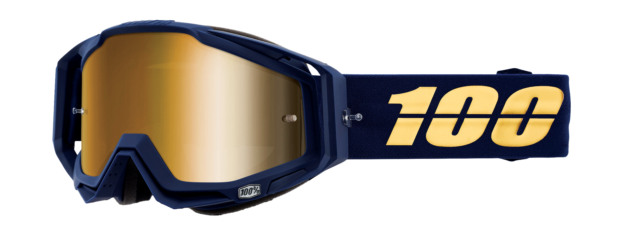100% Crossbril Racecraft 1 Bakken - Spiegel True Goud Lens