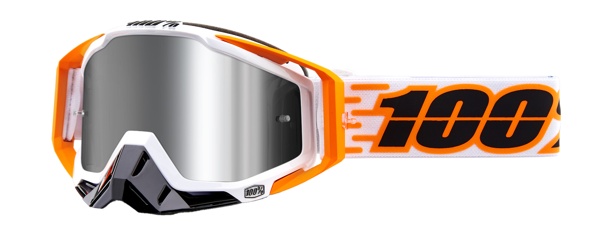 100% Crossbril Racecraft 1 Plus Illumina - Injected Spiegel Zilver Flash Lens