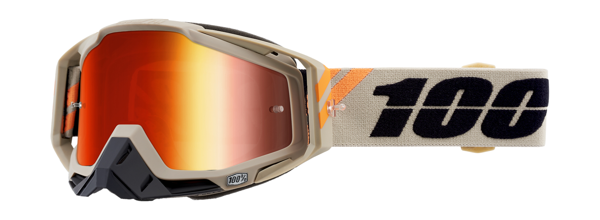 100% Crossbril Racecraft 1 Poliet - Spiegel Rood Lens