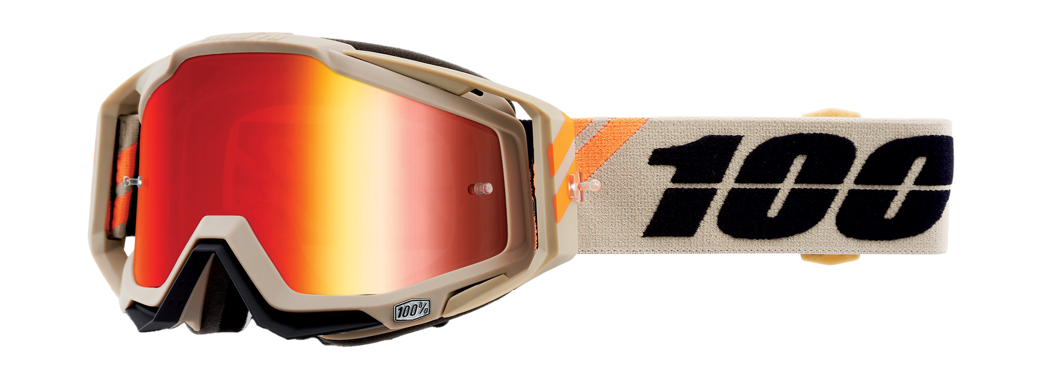 100% Crossbril Racecraft 1 Poliet - Spiegel Rood Lens