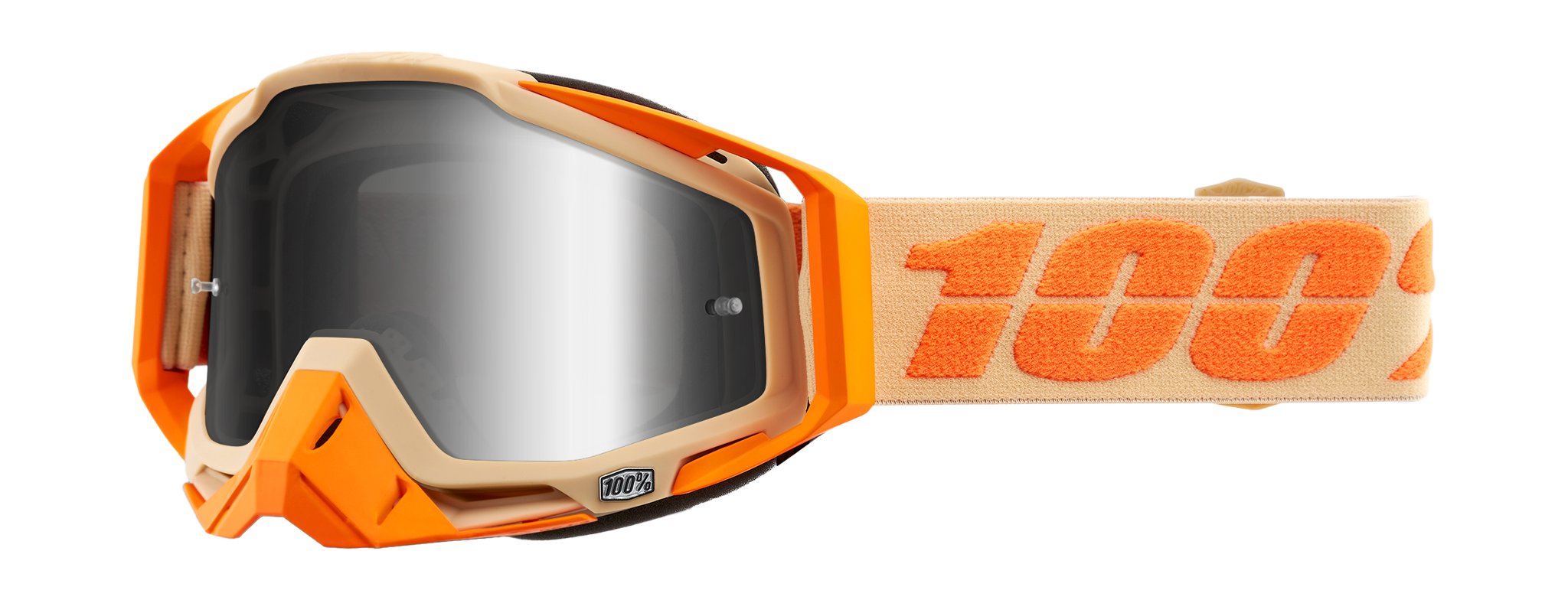 100% Crossbril Racecraft 1 Sahara - Spiegel Zilver Lens