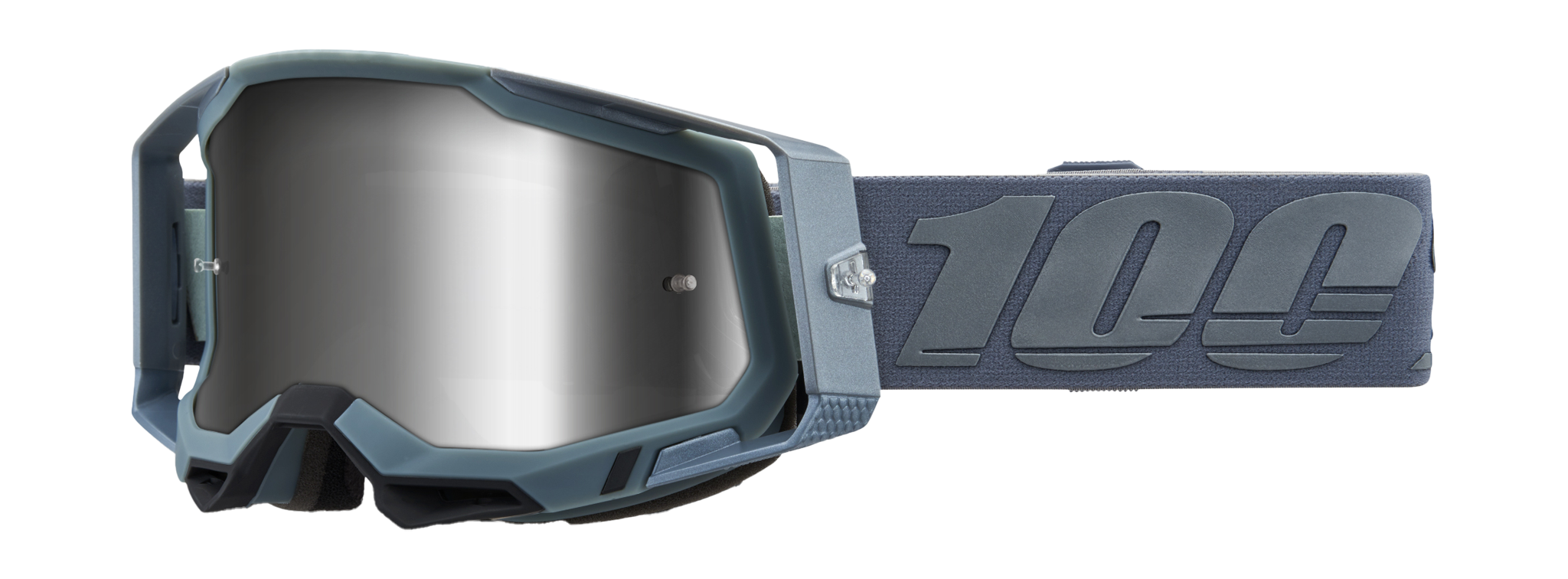 100% Crossbril Racecraft 2 Battleship - Spiegel Zilver Lens