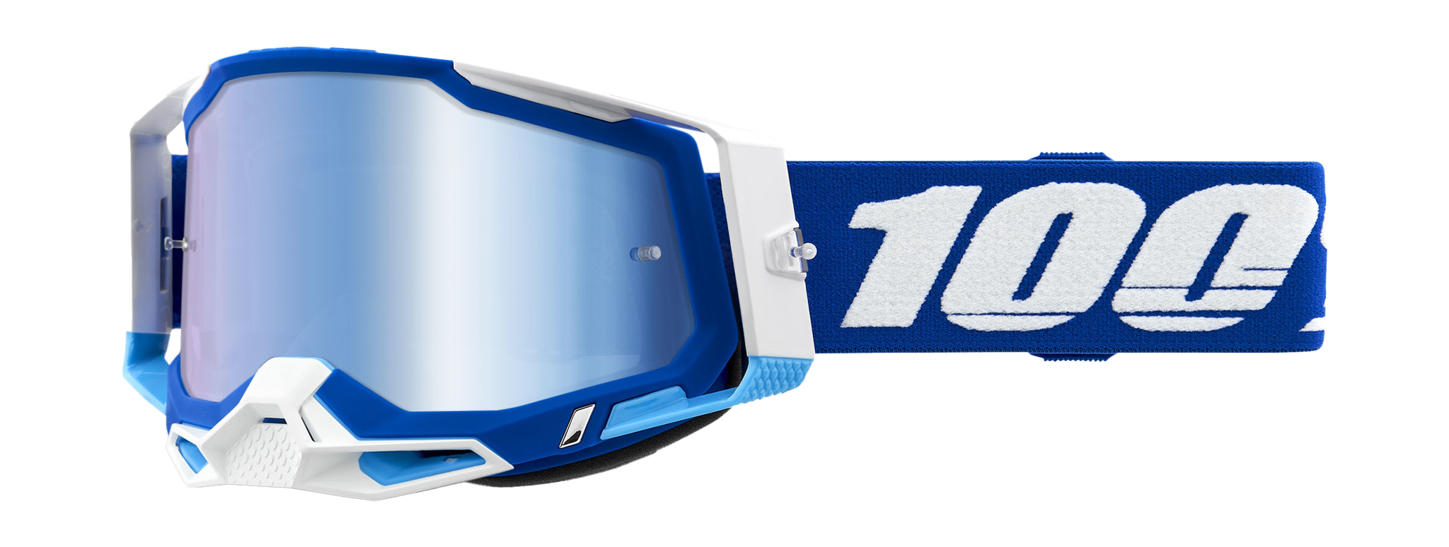 100% Crossbril Racecraft 2 Blue - Spiegel Blauw Lens