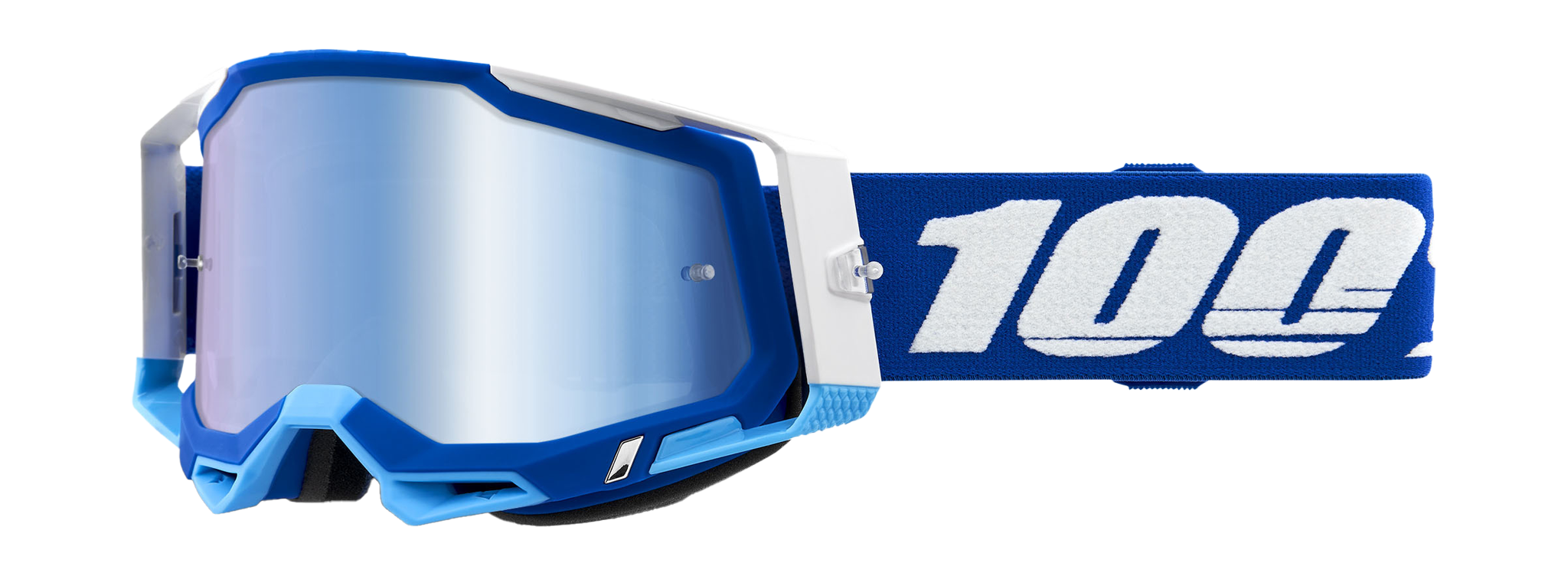 100% Crossbril Racecraft 2 Blue - Spiegel Blauw Lens