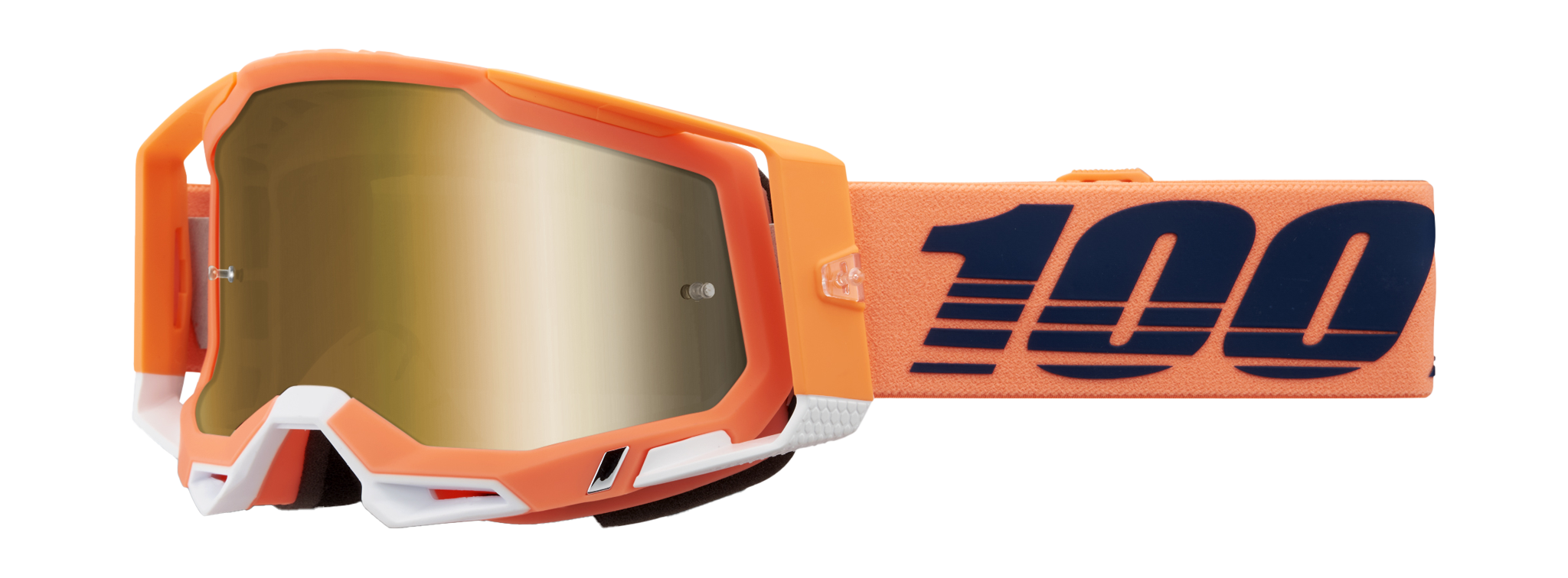 100% Crossbril Racecraft 2 Coral - Spiegel True Goud Lens