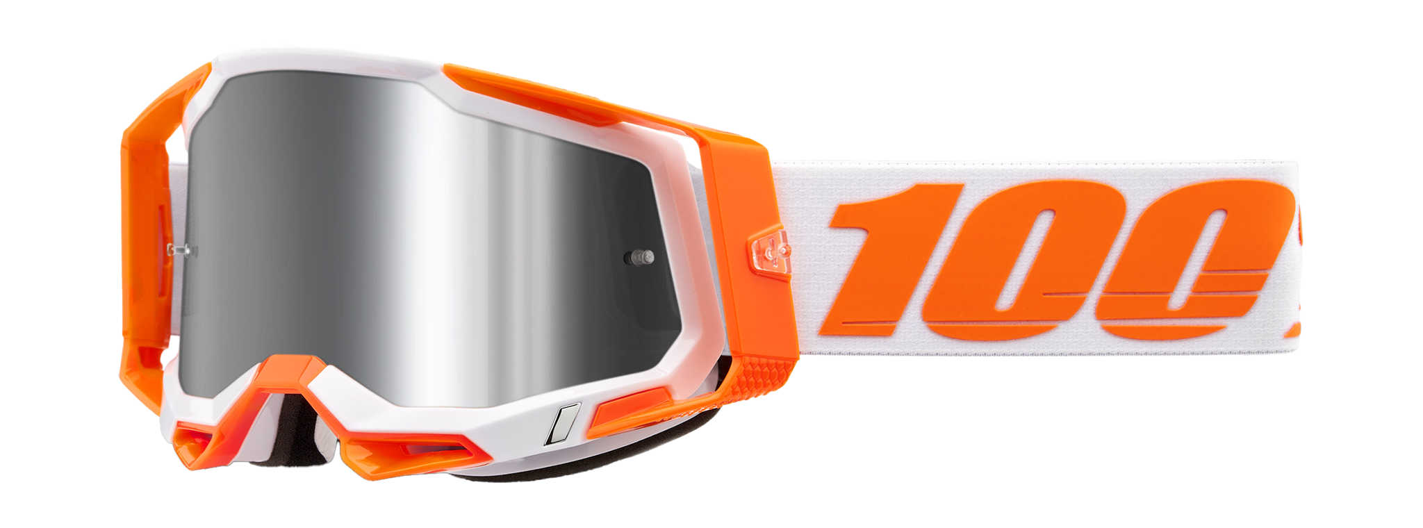 100% Crossbril Racecraft 2 Orange - Spiegel Zilver Flash Lens