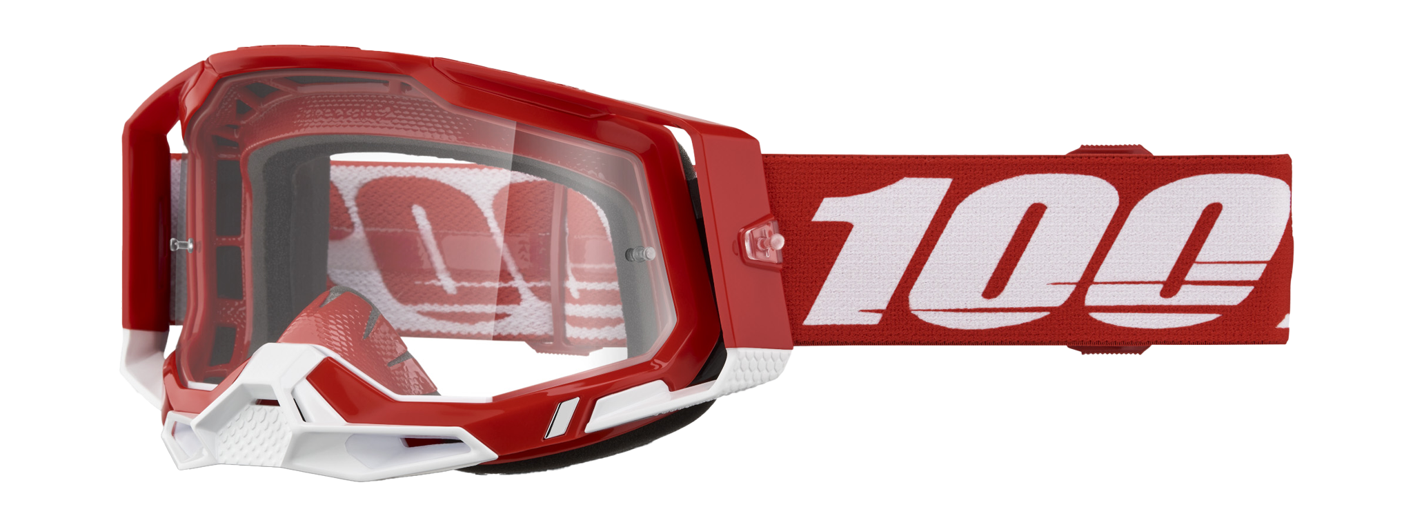 100% Crossbril Racecraft 2 Red - Clear Lens