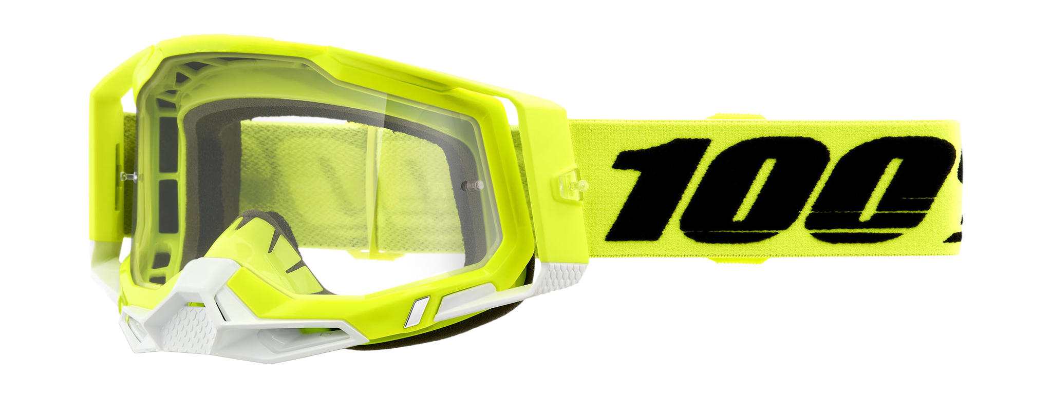 100% Crossbril Racecraft 2 Yellow - Clear Lens