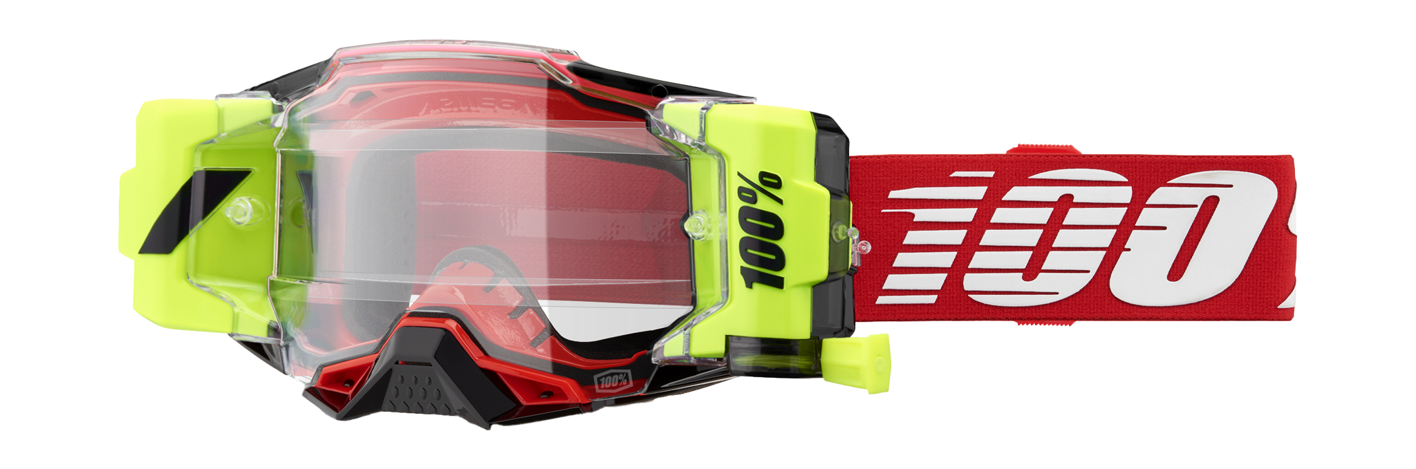 100% Crossbril Roll-Off Armega Forecast Red - Clear Lens