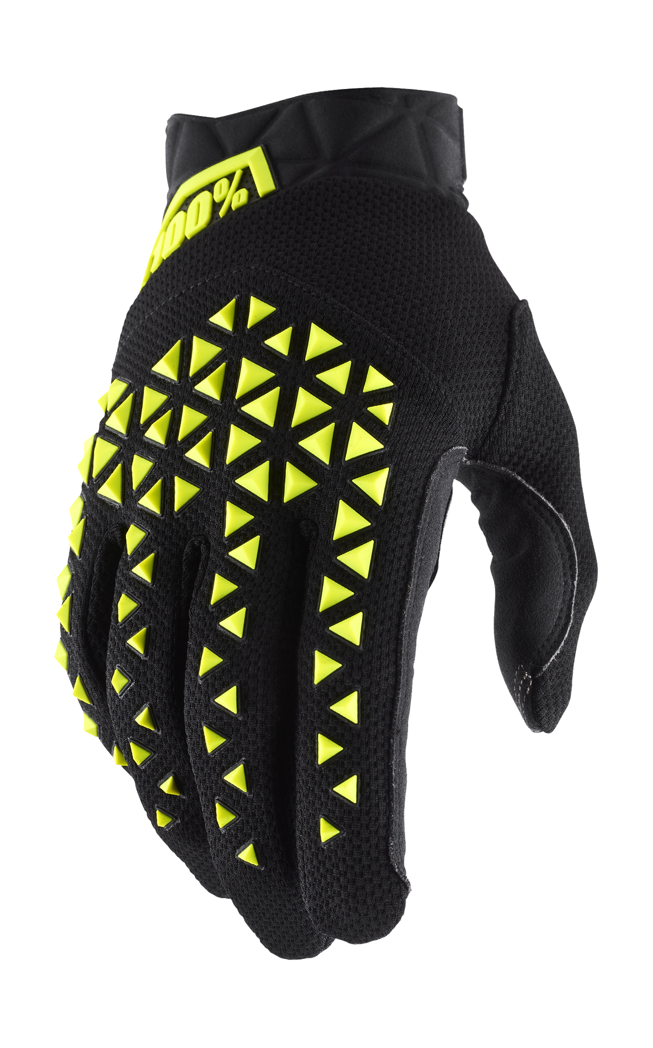 100% Crosshandschoenen Airmatic CE - Zwart / Fluo Geel