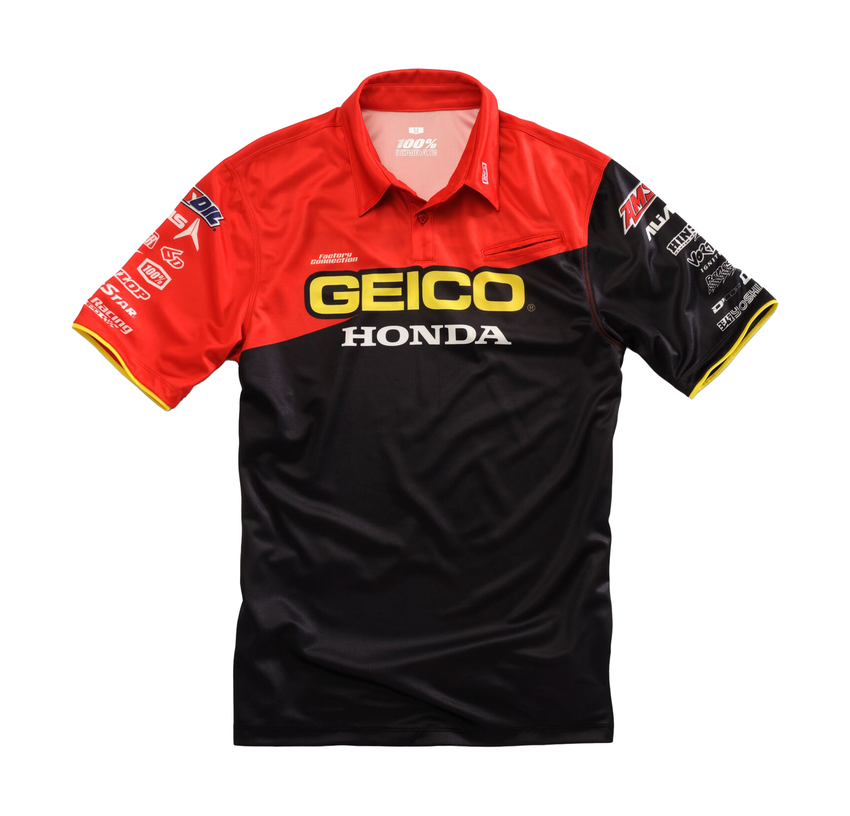 100% T-Shirt Pitshirt Team GEICO Honda