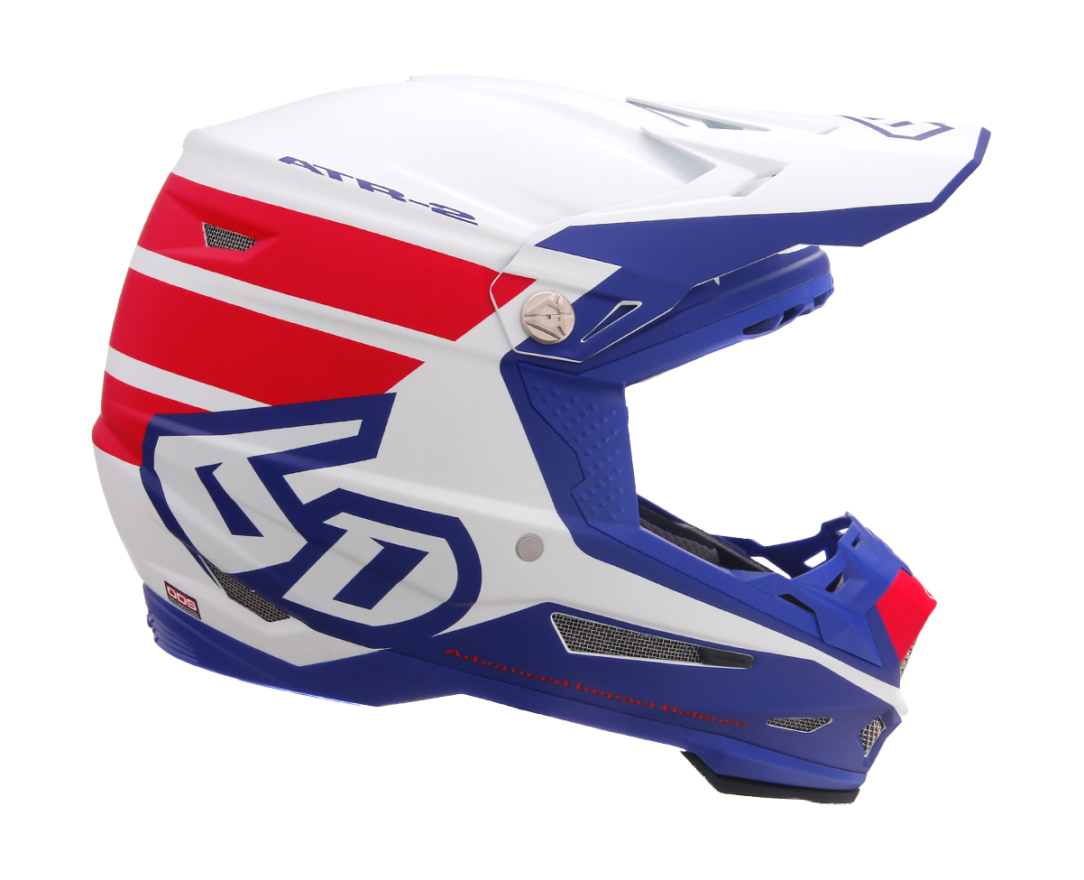 6D Crosshelm ATR-2 Stripe - Rood / Wit / Blauw