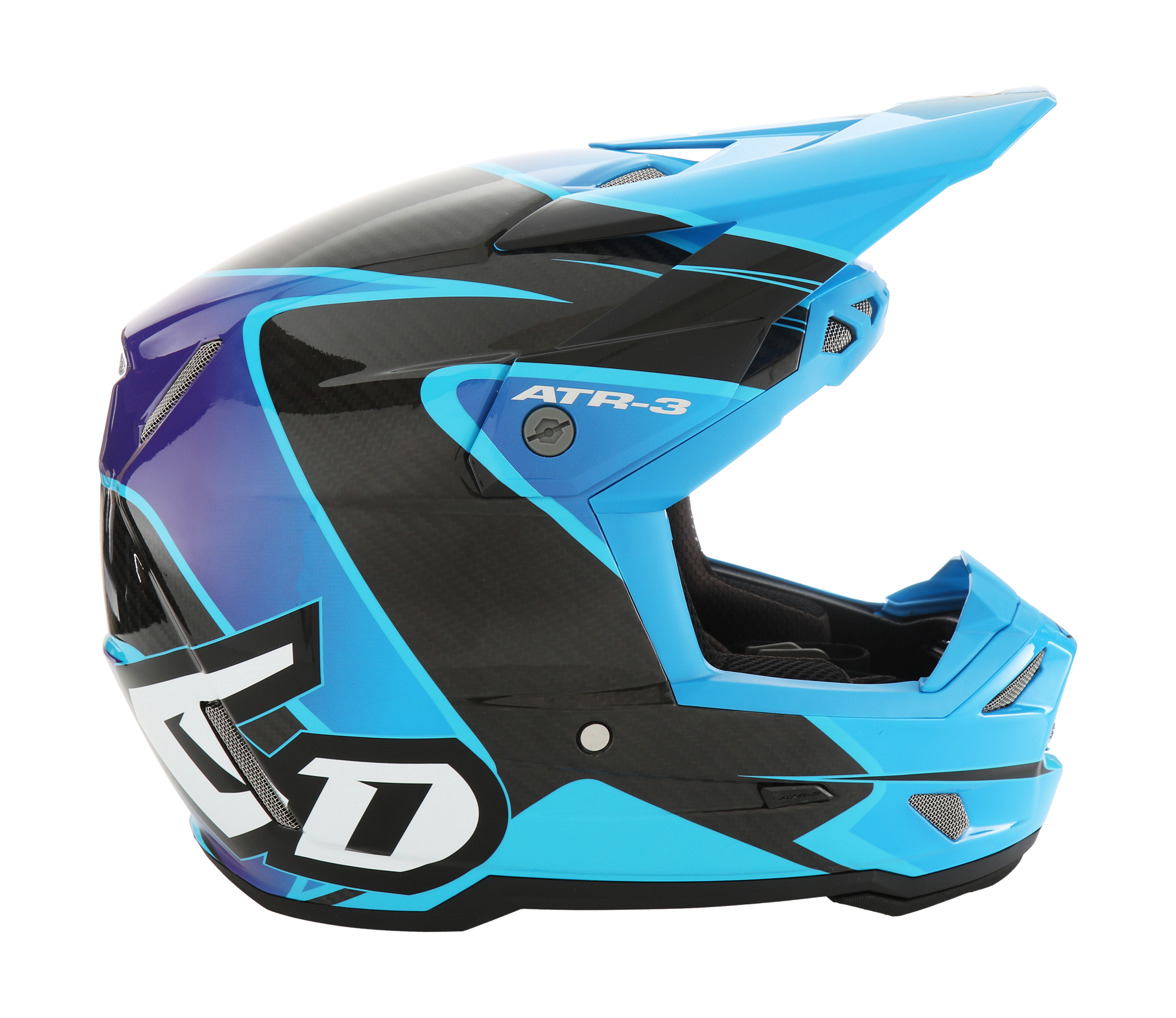 6D Crosshelm ATR-3 Wave - Cyan / Blauw / Paars