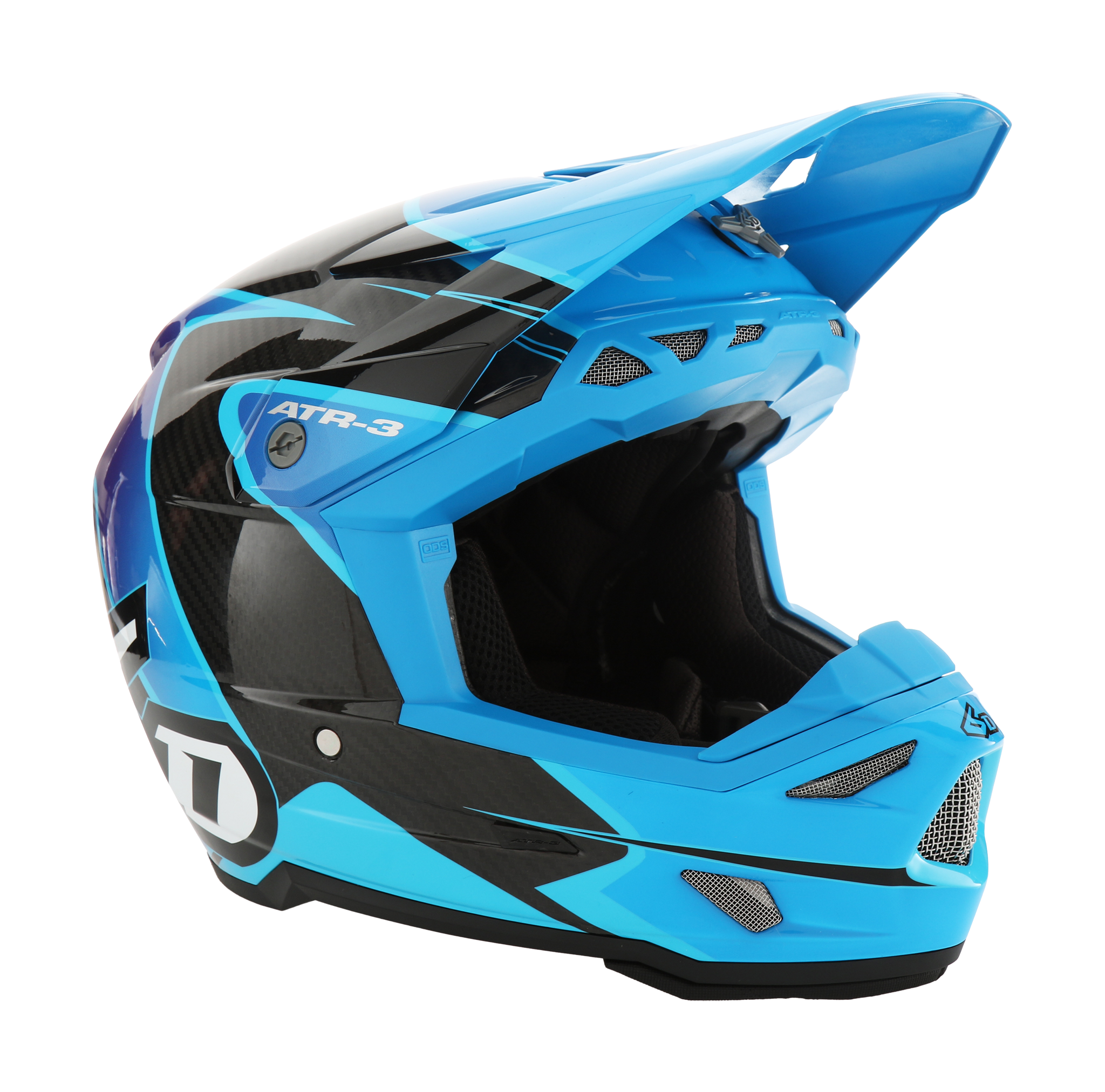 6D Crosshelm ATR-3 Wave - Cyan / Blauw / Paars