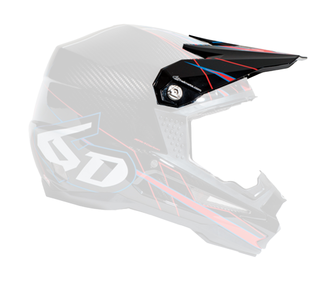6D Helmklep ATR-1 Carbon - Electric Rood / Zwart